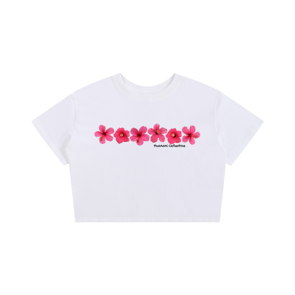 White Pua Crop Tee